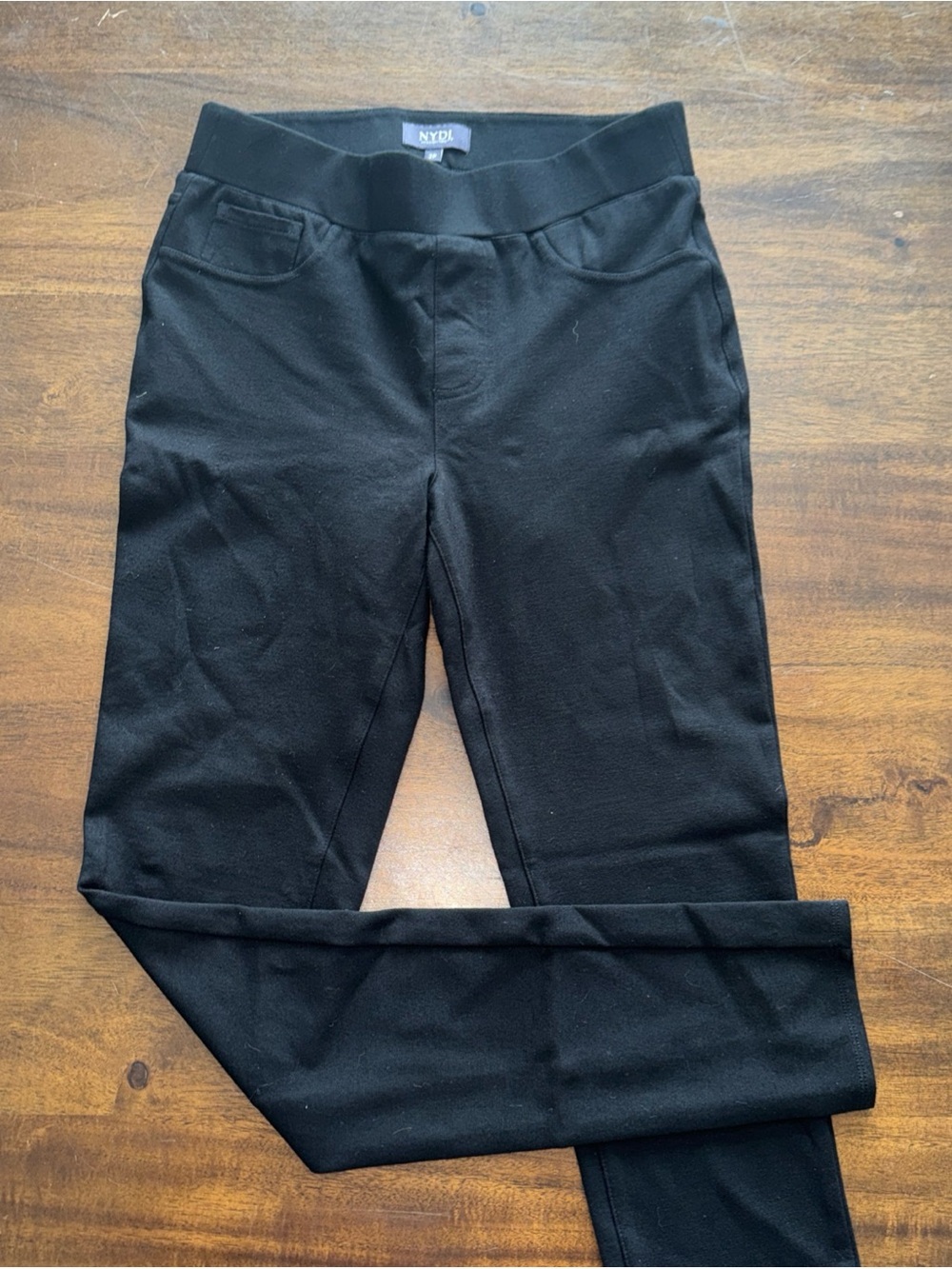 NYDJ Womens Petite Black Point Knit Pull On Straight Leg Pants Stretch 2P